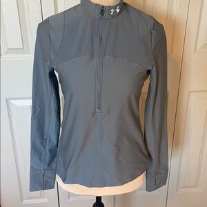 Under Armour Women’s Heatgear Qualifier Gray Half Zip Fitted Jacket Size Small